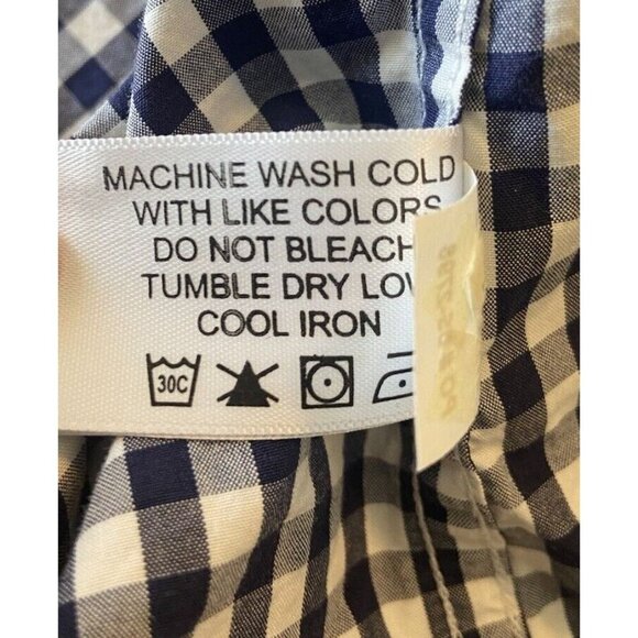 ORVIS Men's Navy Gingham Button Down Shirt Size XL Short Sleeve Outdoor Preppy - Picture 11 of 11